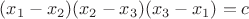 $(x_1-x_2)(x_2-x_3)(x_3-x_1)=c$