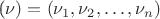 (\nu)=(\nu_1,\nu_2,\dots,\nu_n)