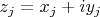 $z_j=x_j+iy_j$