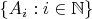 $\{A_i:i\in\mathbb N\}$