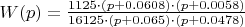 $W(p)=\frac{1125\cdot (p+0.0608)\cdot (p+0.0058)}{16125\cdot (p+0.065)\cdot (p+0.0478)}$
