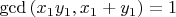 $\gcd{(x_1y_1,x_1+y_1)}=1$