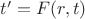 $t'=F(r,t)$