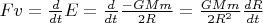 $Fv = \tfrac{d}{dt}E =  \tfrac{d}{dt}\tfrac{-GMm}{2R}= \tfrac{GMm}{2R^2}\tfrac{dR}{dt}$