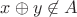 $x\oplus y \not \in A$