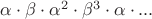 $\alpha\cdot\beta\cdot\alpha^2\cdot\beta^3\cdot\alpha\cdot...$