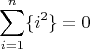 $$\sum\limits_{i=1}^n \{i^2\}=0$$