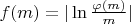 $f(m)=|\ln \frac {\varphi(m)}{m}|$
