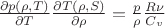 $\frac{\partial p(\rho, T)}{\partial T}\frac{\partial T(\rho, S)}{\partial\rho} = \frac p {\rho} \frac {R\nu}{C_v}$