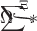 $\lefteqn{\Omega{\overset{\Xi}{\rotatebox[c]{90}{\int}}}}\displaystyle{\sum*}$