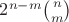 $2^{n-m}\binom{n}{m}$
