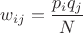 $w_{ij}=\dfrac{p_iq_j}{N}$