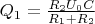 $Q_1=\frac{R_2U_0C}{R_1+R_2}$