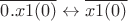 $\overline{0.x1(0)} \leftrightarrow \overline{x1(0)}$