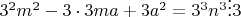 $3^2m^2-3\cdot 3ma+3a^2=3^3n^3\vdots 3$