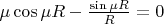 $\mu\cos{\mu R}-\frac{\sin{\mu R}}{R}=0$