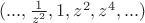 $(..., \frac{1}{z^2}, 1, z^2, z^4, ...)$