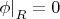 $\left.\phi\right|_{R} = 0$