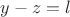 $y-z=l$