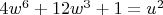 $4w^6+12w^3+1=u^2$