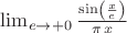 ${{\lim_{e\rightarrow +0}{\sin \left({{x}\over{e}}\right) \over{\pi\, x}}}}$