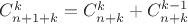 $C_{n+1+k}^k=C_{n+k}^k+C_{n+k}^{k-1}$