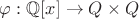 $\varphi: \mathbb Q[x] \rightarrow Q \times Q$