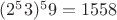 $(2^53) ^59 = 1558$