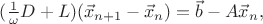 $({1\over\omega}D+L)(\vec x_{n+1}-\vec x_{n})=\vec b-A\vec x_n,$