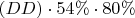 $(DD)\cdot 54\%\cdot 80\%$