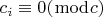 $c_i  \equiv 0(\bmod c)$