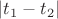 $|t_1-t_2|$