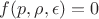 $f(p, \rho, \epsilon) = 0$