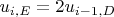 $u_{i, E} = 2u_{i-1, D}$
