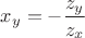 $x_y=-\dfrac{z_y}{z_x}$