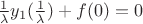 $\frac{1}{\lambda}y_1(\frac{1}{\lambda}) + f(0) = 0$