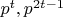$p^{t}, p^{2 t-1}$