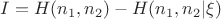 $I = H(n_1,n_2) - H(n_1, n_2 | \xi)$