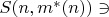 $S(n,m^*(n))\ni$
