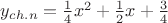 $y_{ch.n}=\frac14 x^2+\frac12 x+\frac34$