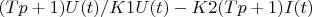 $(TГp+1)дельтаUг(t)/KГ1дельтаUв(t)-KГ2 (TГp+1)дельтаIн(t)$
