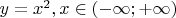 $y=x^2, x\in(-\infty;+\infty)$