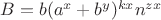 $B=b(a^x+b^y)^{kx}n^{zx}$