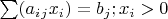 $\sum(a_i_j x_i)=b_j; x_i>0$