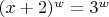 $(x+2)^w=3^w$