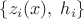 $\{z_i(x),\;h_i\}$