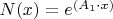 $N(x)=e^{(A_{1}\cdot x)}$