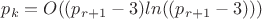 $p_k=O((p_{r+1}-3) ln((p_{r+1}-3)))$