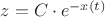 $z=C\cdot e^{-x(t)}$