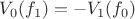 $V_0(f_1)=-V_1(f_0)$